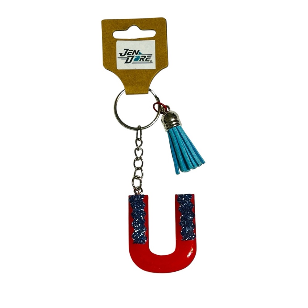 JenDore Handmade Alphabet Letter U Keychain Keyring Bag Purse Charm Accessory